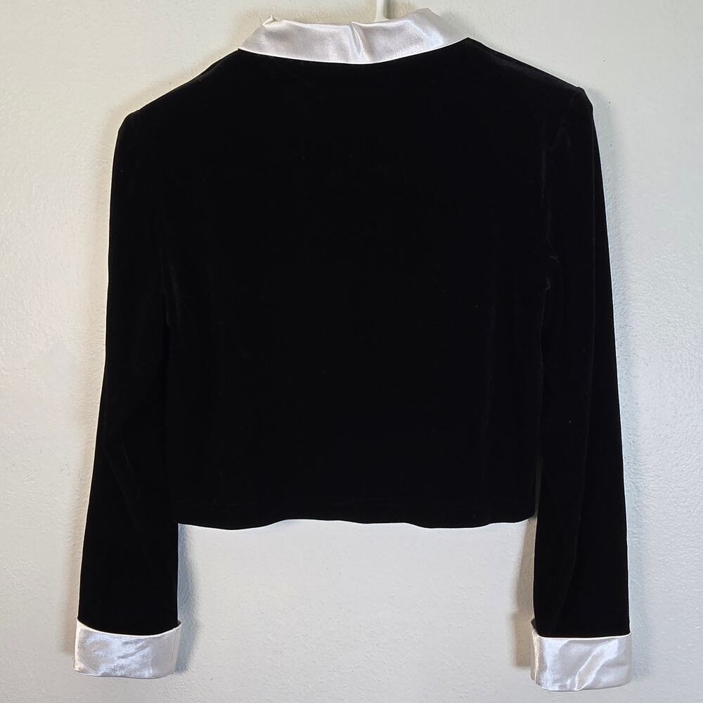 Vintage 90s Y2K Twee Ronni Nicole Top Women's 4 Black Velvet Whimsigoth Grunge - Picture 2 of 7